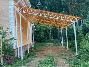 Односкатные навесы из поликарбоната – наши работы, фото 3