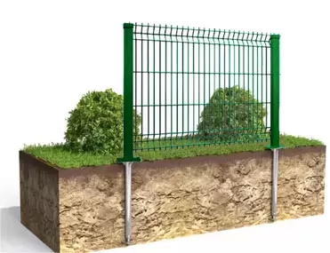 Забор 3D на сваях
